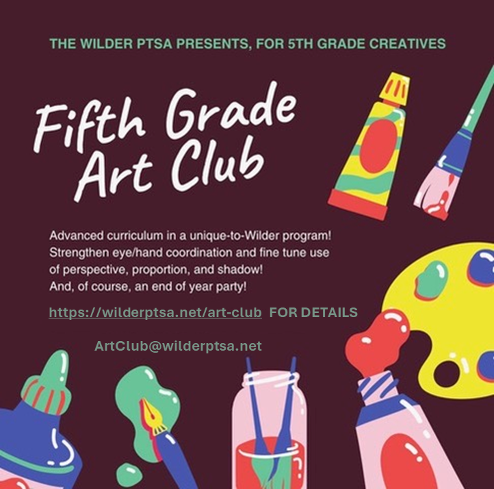 5th Grade Art Club Sign up EARLY