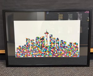 Class Project – Seattle skyline fingerprint art (Harewood)