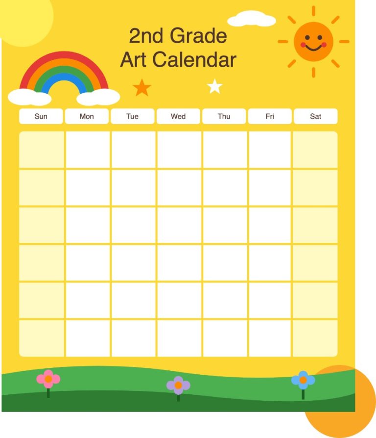 2nd Grade Art Calendar